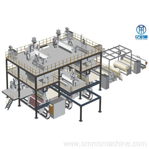 SMS spunmelt composite non-woven fabric production line